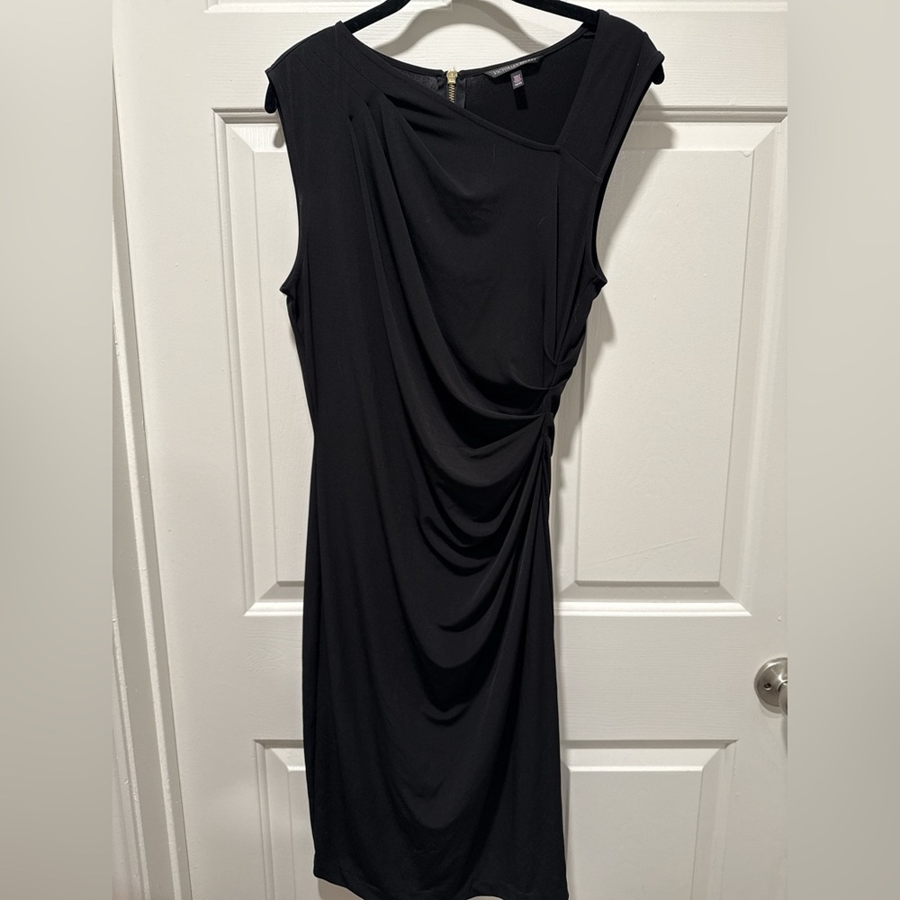 Victoria's Secret Black Ruched One Shoulder Cocktail Dress